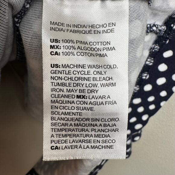 Chico's Polka Dot Everyday 3/4 Sleeve Tee Top Navy White Chico 3 US XL Nautical - Picture 7 of 10